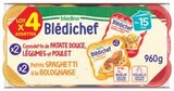 Blédichef petits spaghettis à la bolognaise, cassolette patates douces légumes et poulet - BLÉDINA dans le catalogue Intermarché