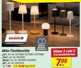 toom Baumarkt Warendorf - Akku-Tischleuchte Angebot im Prospekt Akku-Tischleuchte bei toom Baumarkt im Warendorf Prospekt für 7,99 €
