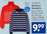 Maritimes Sweatshirt von UP2FASHION im aktuellen ALDI SÜD Prospekt für 9,99 €