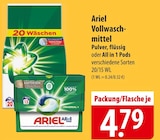 Ariel Vollwaschmittel bei famila Nordost im Nauen Prospekt für 4,79 €