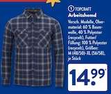 Arbeitshemd Angebote von Topcraft bei ALDI SÜD Köln für 14,99 €