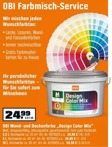 Wand- und Deckenfarbe „Design Color Mix“ bei OBI in Castrop-Rauxel Wand- und Deckenfarbe „Design Color Mix“ im Angebot bei OBI Castrop-Rauxel