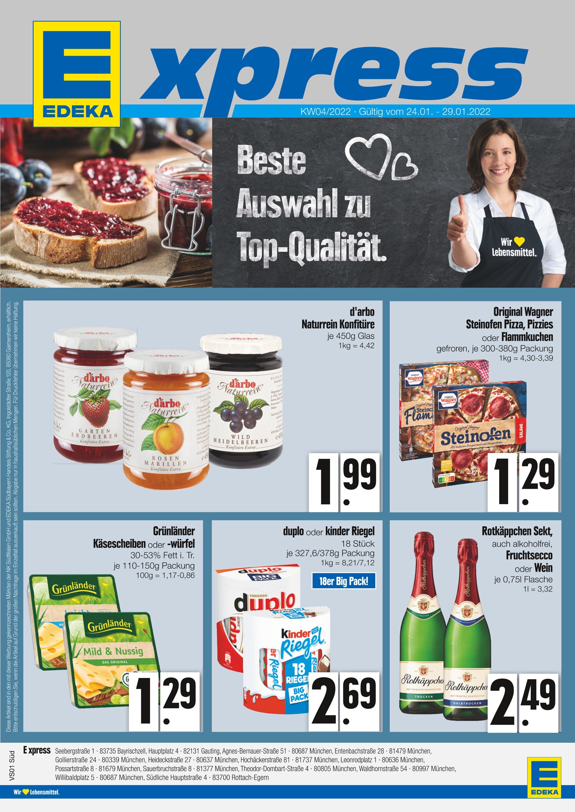 EDEKA Prospekt für Weißenfeld mit 4 Seiten EDEKA Prospekt für Weißenfeld: "Beste Auswahl zu Top-Qualität.", 4 Seiten, 24.01.2022 - 29.01.2022