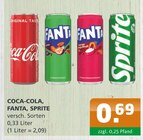 COCA-COLA, FANTA, SPRITE bei Getränke A-Z im Herzfelde Prospekt für 0,69 €