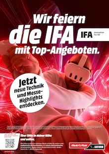 Aktueller MediaMarkt Saturn Prospekt MediaMarkt Saturn Prospekt "Wir feiern die IFA mit Top-Angeboten" mit 1 Seite