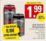 Mixgetränke im Angebot bei WEZ in Barsinghausen Mixgetränke Angebote von Jack Daniel's bei WEZ Barsinghausen für 1,89 €