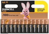 Piles Plus 100% X12 AA / LR06 - Duracell en promo chez Intermarché Nantes à 8,70 €