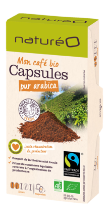 CAFÉ CAPSULES DOUX x 10 - NaturéO à Vanves CAFÉ CAPSULES DOUX x 10 en promo chez NaturéO Vanves à 3,50 €