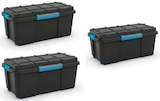 Lot de 3 malles de rangement 80 L Scuba noires avec couvercle à 49,90 € dans le catalogue Castorama