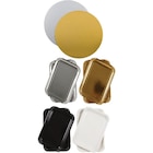 SUR TOUS LES LOTS DE 2 PLATEAUX EN CARTON EN OR, ARGENT, BLANC OU NOIR - SMART en promo chez Carrefour Évry