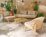 Canapé de jardin Hania en bois d'eucalyptus et aluminium 2 places GoodHome - GoodHome en promo chez Castorama Beaune à 399,90 €