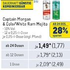 Cola/White Rum Mojito Angebote von Captain Morgan bei Metro Eberswalde für 1,77 €