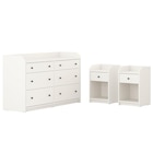 Schlafzimmermöbel 3er-Set weiß Angebote von HAUGA bei IKEA Hof für 228,98 €