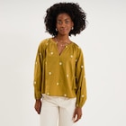Blouse brodée col tunisien coton vert olive femme à La Halle dans Chalon-sur-Saône Blouse brodée col tunisien coton vert olive femme à La Halle dans Chalon-sur-Saône