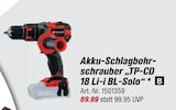 Aktuelles Akku-Schlagbohrschrauber TP-CD 18 Li-i BL-Solo Angebot bei toom Baumarkt in Magdeburg ab 89,99 €