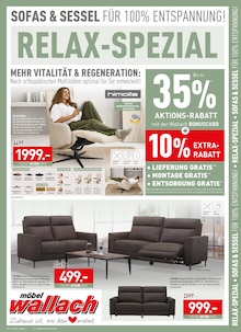 Couch im aktuellen Möbel Wallach Prospekt (Hildesheim) Couch im Möbel Wallach Prospekt "RELAX-SPEZIAL" mit 4 Seiten (Hildesheim)