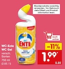 WC Gel im Angebot bei Netto Marken-Discount in Leinfelden-Echterdingen WC Gel Angebote von WC-Ente bei Netto Marken-Discount Leinfelden-Echterdingen für 1,99 €