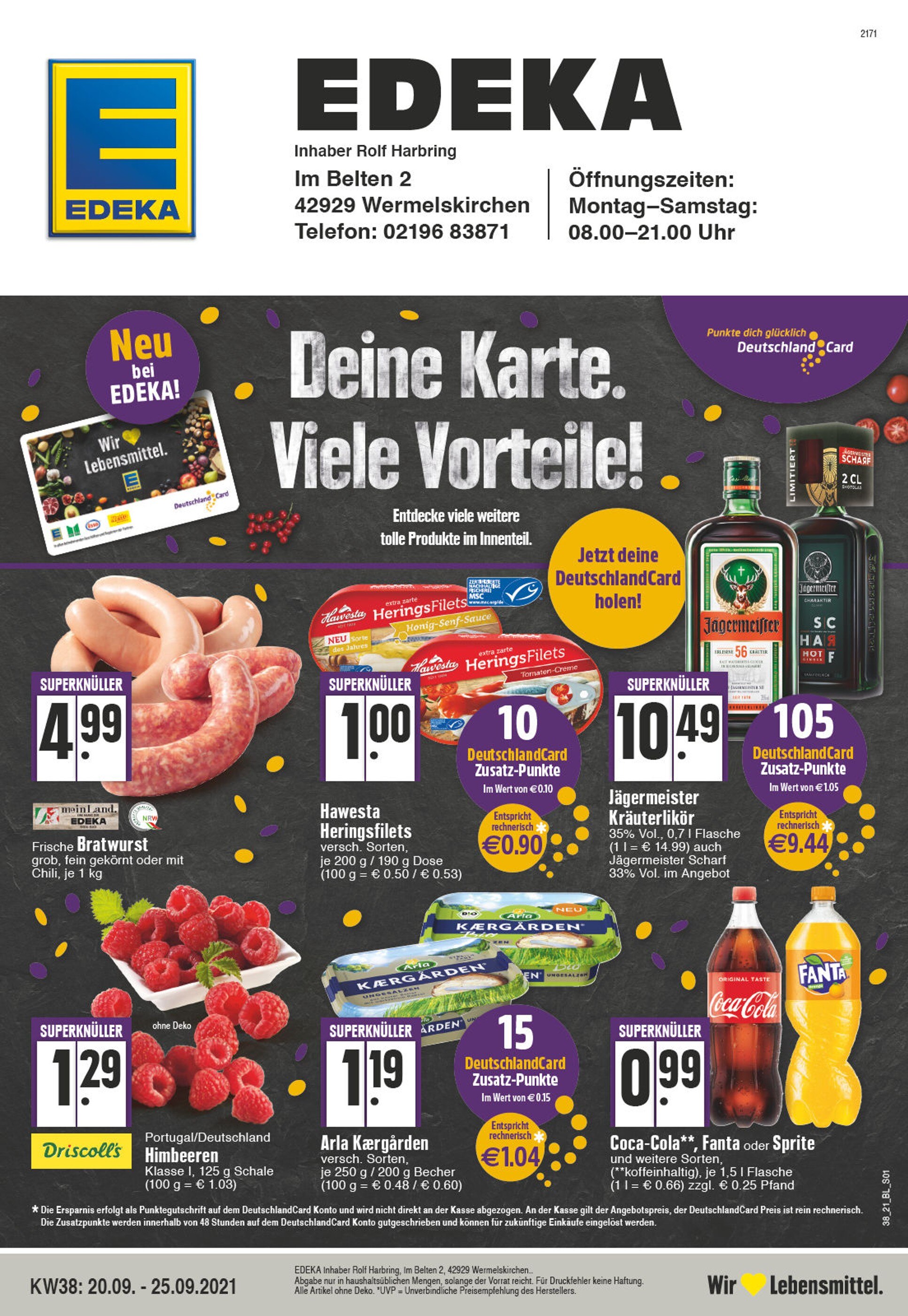 EDEKA Prospekt für Wermelskirchen mit 32 Seiten EDEKA Prospekt für Wermelskirchen: "Aktuelle Angebote", 32 Seiten, 20.09.2021 - 25.09.2021