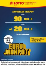 LOTTO Bayern Prospekt "Aktueller Jackpot", 2 Seiten, für Herrsching, 07.04.2020 - 10.04.2020 LOTTO Bayern Prospekt "Aktueller Jackpot", 2 Seiten, für Herrsching, 07.04.2020 - 10.04.2020
