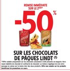 -50% de remise immédiate sur le 2ème sur les chocolats de pâques Lindt à Intermarché Express dans La Mulatière
