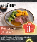 Rumpsteak Pfeffer an Pfeffersauce, mit Kroketten und Brokkoli Angebote bei XXXLutz Möbelhäuser Herten für 11,00 €