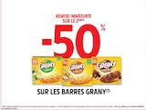 -50 % de REMISE IMMÉDIATE SUR LE 2ÈME SUR LES BARRES GRANY à Intermarché Hyper dans Saint-Maurice-l'Exil -50 % de REMISE IMMÉDIATE SUR LE 2ÈME SUR LES BARRES GRANY à Intermarché Hyper dans Saint-Maurice-l'Exil