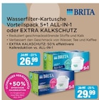 Wasserfilter-Kartusche Vorteilspack 5+1 ALL-IN-1 oder EXTRA KALK-SCHUTZ von BRITA im aktuellen V-Markt Prospekt für 26,99 €