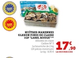 Huîtres Marennes Oléron Fines de Claire IGP "Label Rouge" - U Express à Saint-Chamond Huîtres Marennes Oléron Fines de Claire IGP "Label Rouge" en promo chez U Express Saint-Chamond à 17,90 €