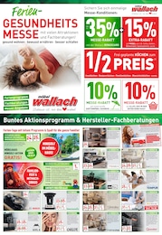 Möbel Wallach Prospekt "FERIEN-GESUNDHEITSMESSE", 2 Seiten, 20.07.2026 - 20.07.2026 Aktueller Möbel Wallach Prospekt, "FERIEN-GESUNDHEITSMESSE", mit Angeboten der Woche, gültig von 20.07.2026 bis 20.07.2026