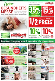 Möbel Wallach Prospekt FERIEN-GESUNDHEITSMESSE mit 2 Seiten