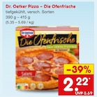 Pizza - Die Ofenfrische Angebote von Dr. Oetker bei Netto Marken-Discount Remscheid für 2,22 €