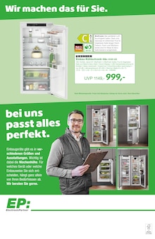 Kühlschrank im EP: Prospekt "der Abend gehört uns." mit 12 Seiten (Marl)