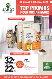 Catalogue Supermarchés E.Leclerc en cours à Les Sables-d'Olonne et alentours, "Jardi E.Leclerc : top promos pour nos animaux", 4 pages, 23/04/2024 - 04/05/2024