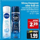 Deospray oder Roll-on Angebote von Nivea bei Marktkauf Plauen für 1,99 €