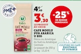 Café moulu pur arabica - U Bio - Super U à Nancy Café moulu pur arabica - U Bio en promo chez Super U Nancy à 3,30 €