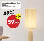 Lampadaire Blanca tissu H.124cm en promo chez Maxi Bazar Lampadaire Blanca tissu H.124cm dans le catalogue Maxi Bazar