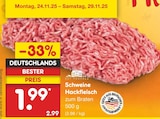 Schweine Hackfleisch bei Netto Marken-Discount im Lübbecke Prospekt für 1,99 €