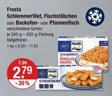 Schlemmerfilet, Fischstäbchen, Backofen- oder Pfannenfisch von Frosta im aktuellen V-Markt Prospekt für 2,79 €