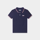 Polo manches courtes coton Creeks bleu marine garçon en promo chez La Halle Polo manches courtes coton Creeks bleu marine garçon dans le catalogue La Halle