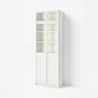 Bücherregal+Aufs/Paneel-/Vitrtüren weiß/Glas im Angebot bei IKEA in Frankfurt Bücherregal+Aufs/Paneel-/Vitrtüren weiß/Glas Angebote von BILLY / OXBERG bei IKEA Frankfurt für 194,99 €
