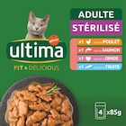 SACHET REPAS CHAT ADULTE STÉRILISÉ VOLAILLES & POISSONS - ULTIMA dans le catalogue Netto