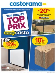 Catalogue Castorama "TOP PROJET TOP PRIX" à Marseille et alentours, 1 page, 23/09/2026 - 13/10/2026