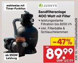 Aktuelles Sandfilteranlage 400 Watt mit Filter Angebot bei Netto Marken-Discount in Freiburg (Breisgau) ab 89,99 €