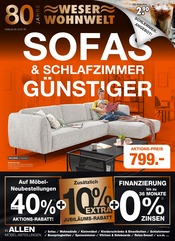 Weser Wohnwelt Möbel & Einrichtung Prospekt der aktuellen Woche mit 4 Seiten, gültig von 21.06.2026 bis 04.07.2026, in Beverungen und Umgebung Aktueller Weser Wohnwelt Möbel & Einrichtung Prospekt in Beverungen und Umgebung, "SOFAS & SCHLAFZIMMER GÜNSTIGER" mit 4 Seiten, 21.06.2026 - 04.07.2026