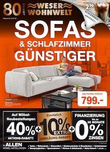 Aktueller Weser Wohnwelt Prospekt für Lauenförde und Ungebung, Seiten zum blättern Weser Wohnwelt Prospekt SOFAS & SCHLAFZIMMER GÜNSTIGER mit Seiten in Lauenförde und Umgebung