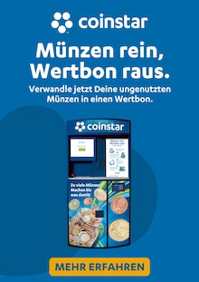Aktueller Coinstar Prospekt "Münzen rein, Wertbon raus." mit 1 Seite
