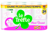 Papier Toilette Maxi Douceur Blanc Le Trèfle à 4,49 € dans le catalogue Auchan Hypermarché