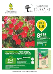 Catalogue Jardineries du terroir en cours à Essoyes et aux alentours : «Jardineries du terroir» avec 4 pages, valable du 10/04/2024 au 21/04/2024