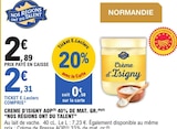 Promo Crème d'Isigny AOP 40% de mat. gr. à 2,31 € dans le catalogue E.Leclerc à Pusey