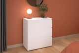 Commode blanche Neo 3 tiroirs l. 76,7 x H. 76,7 x P. 39,9 cm en promo chez Castorama Paris à 69,90 €
